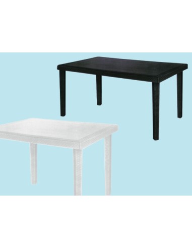 TAVOLO BOHEME IN POLIPROPILENE EFFETTO RATTAN 150X90X74H BIANCO