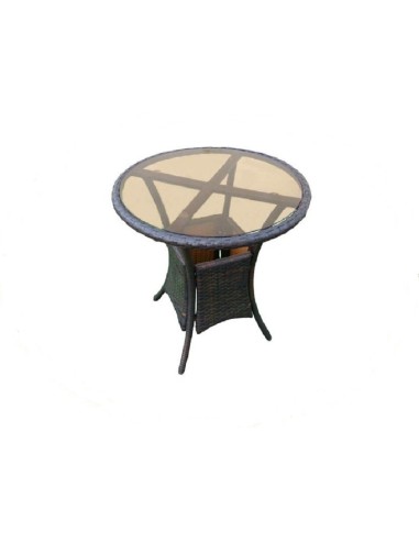 TAVOLINO TAVOLO LORY POLIRATTAN MOKA 60X73H