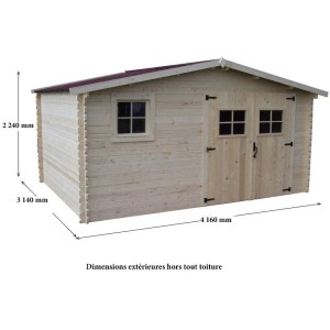 CASETTA FORESTA IN LEGNO MASSELLO AD INCASTRO 28 CM 400X300 SENZA PAVIMENTO