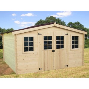 CASETTA FORESTA IN LEGNO MASSELLO AD INCASTRO 28 CM 400X300 SENZA PAVIMENTO