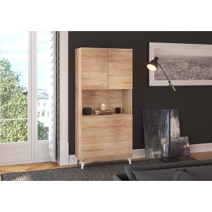 MOBILE SCRIVANIA COMPUTER LIBRERIA MEGAN H175x80x36cm ROVERE