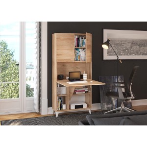MOBILE SCRIVANIA COMPUTER LIBRERIA MEGAN H175x80x36cm ROVERE