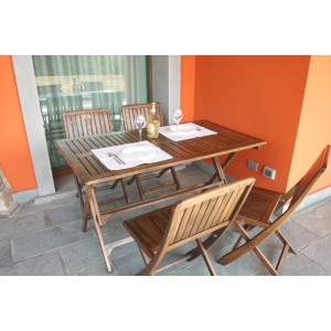 Set Arredo Rodi Tavolo + 4 Sedie pieghevoli verniciato ad acqua