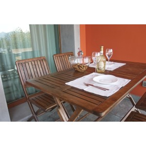 Set Arredo Rodi Tavolo + 4 Sedie pieghevoli verniciato ad acqua