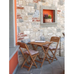 Set Arredo Bistrot Cannes Tavolo + 2 Sedie pieghevoli verniciato ad acqua