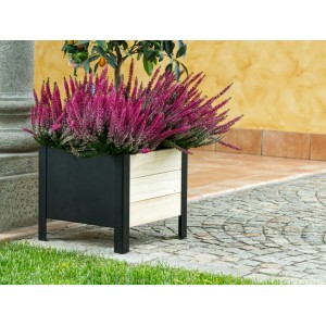 Fioriera Lavanda 36x36xh32 in legno e metallo