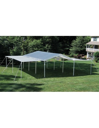 GAZEBO CAR PORT CANOPY 3X6 ACCIAIO BIANCO IMPERMEABILE + ESTENSIONE