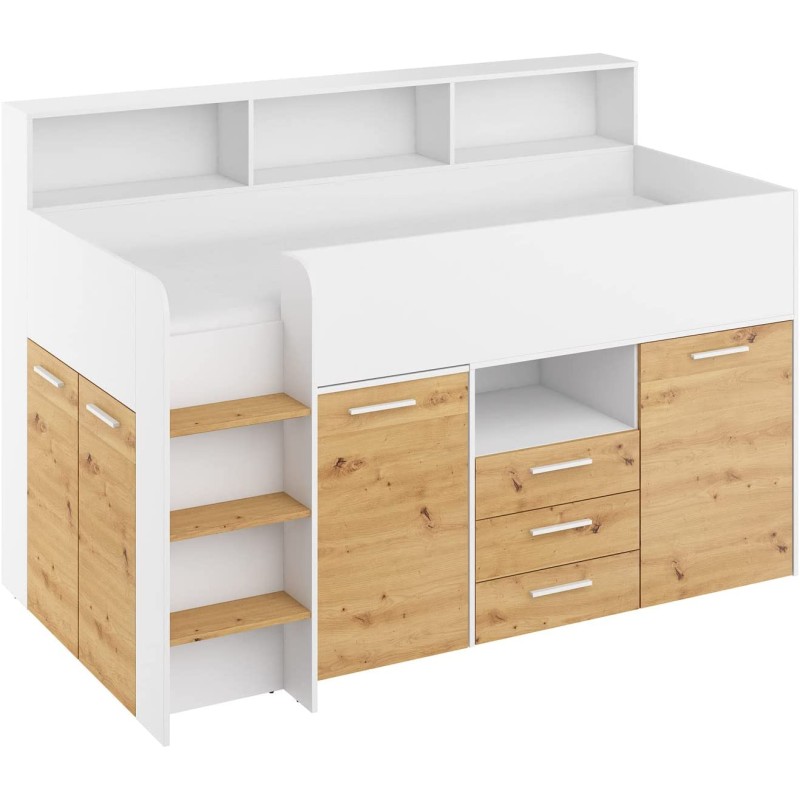LETTO A CASTELLO SCRIVANIA LIBRERIA BAMBINI NEO L cm206x120x138h BIANCO ROVERE LETTO A CASTELLO SCRIVANIA LIBRERIA BAMBINI NEO L cm206x120x138h BIANCO ROVERE