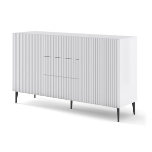 MOBILE CASSETTIERA SOGGIORNO S. RAVENNA cm149x41x86h BIANCO OPACO PIEDINI NERI
