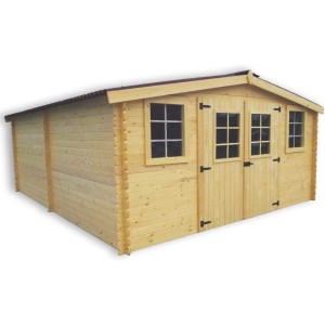 CASETTA FORESTA IN LEGNO MASSELLO AD INCASTRO 28 CM 400X500 CON PAVIMENTO