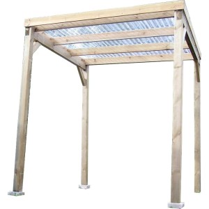 PERGOLA TETTOIA CARPORT FORESTA LEGNO IMPREGNATO CM 200X200