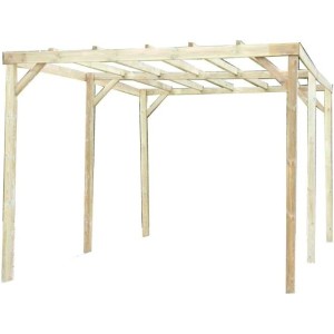 PERGOLA TETTOIA CARPORT FORESTA LEGNO IMPREGNATO CM 300X500