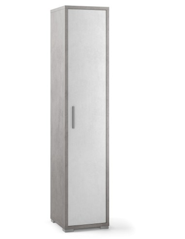 MOBILE COLONNA 1 ANTA H182 L38 P41 cm STRUTTURA CEMENTO FRONTALE BIANCO SARMOG Db364k