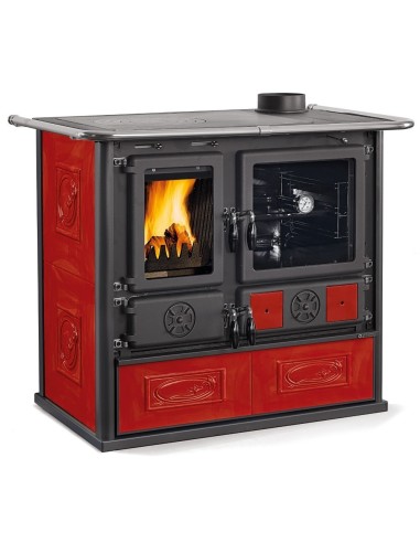 STUFA CUCINA A LEGNA NORDICA ROSA LIBERTY BORDEAUX DX