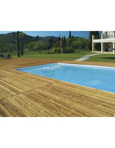 KIT 20pz PAVIMENTO ESTERNO IN LEGNO PINO IMPREGNATO 2,8x115x240 CON SOTTOSTRUTTURA