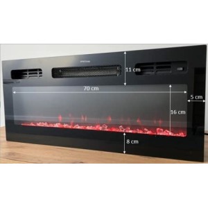 MOBILE TV CON CAMINETTO ELETTRICO GRANERO INCORPORATO cm200x35x57 QUERCIA