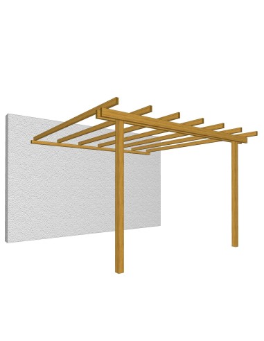 Pergola addossata gazebo pino massello impregnato cm.300x240