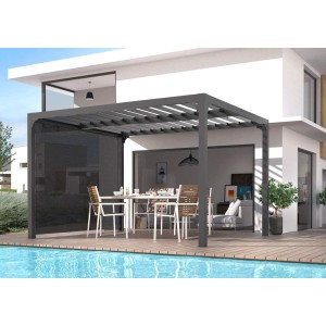 Tenda accessoria per Pergola bioclimatica PER 240X300 e 360x300 con binario per lato 3,00 m, colore grigio
