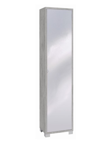 Mobile Colonna 1 anta con specchio naturale H190 L43 P29 Cm colore Cemento 744spk Sarmog
