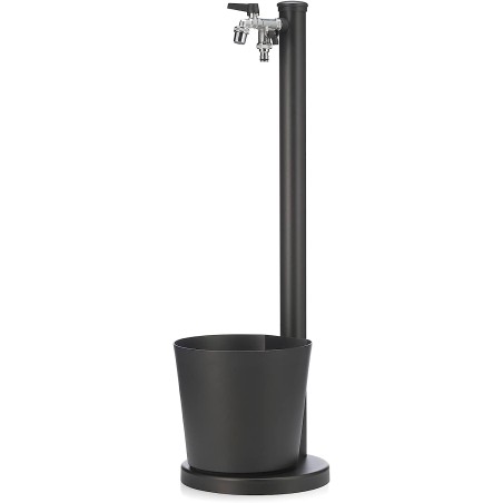 Fontana con secchio completa di impianto e rubinetto H88 Cm colore Antracite Made in Italy