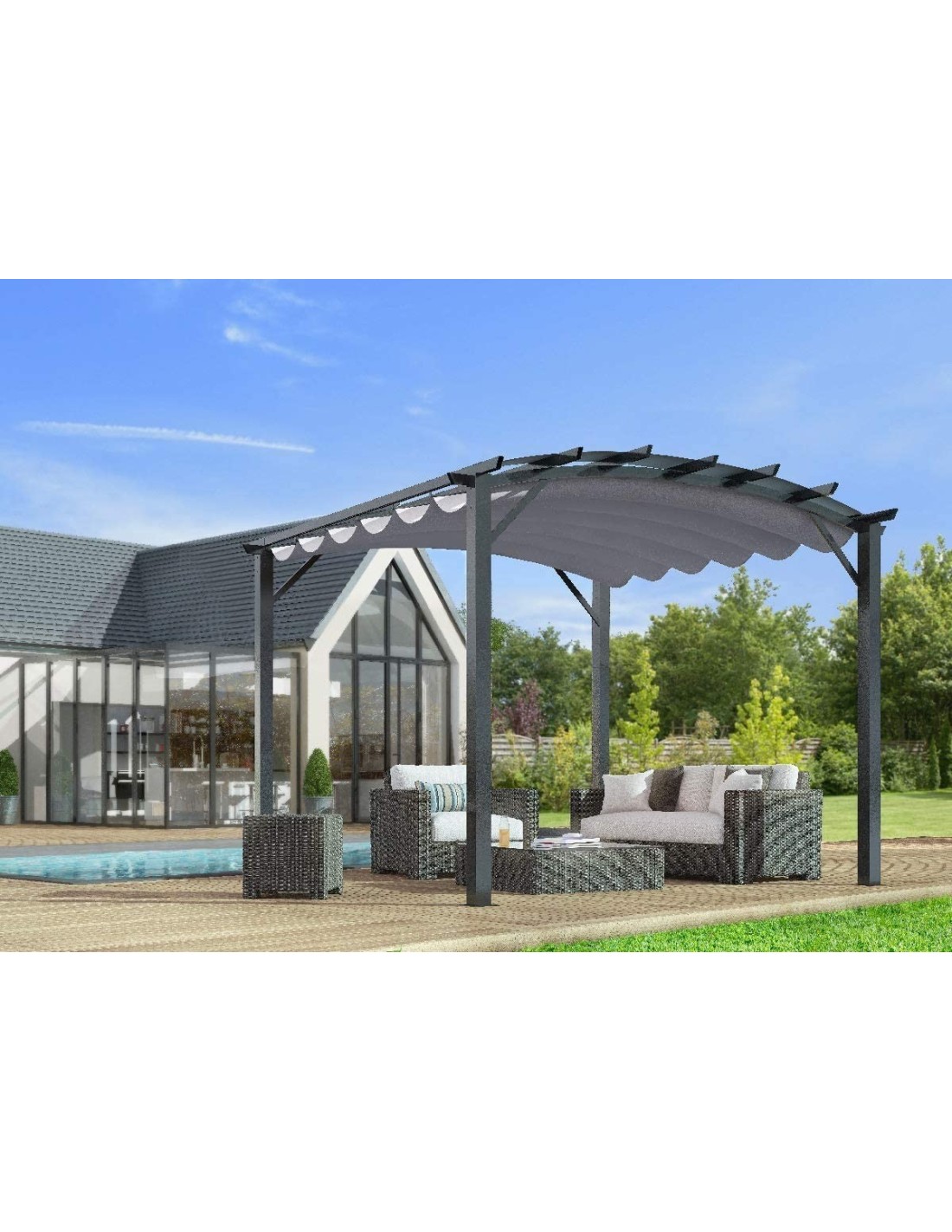 Gazebo Pergola dimensioni 2x3, colore Bianco