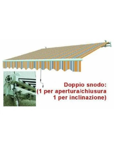 Tenda da Sole a Bracci Retrattili 195x150 Cm colore Rigato Giall a parete o soffitto