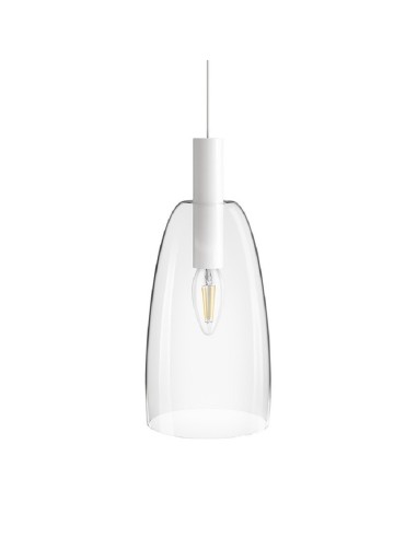 Lampadario BELLINI L E14 a sospensione bianco vetro trasparente 230V E14 15W