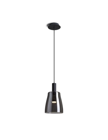 Lampadario BELLINI M LED a sospensione nero vetro fumè  230V LED 5W 30°  3000K