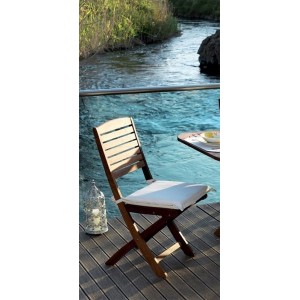 SEDIA PIEGHEVOLE FLOWER CM.40X59X91H 2 pz. IN LEGNO BALAU FINITURA AD OLIO