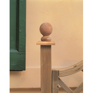 SFERA IN LEGNO COPRI PALO CON BASE CONF. 2 PEZZI