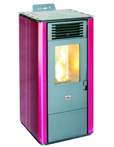 STUFA PELLET 9,05KW QUEEN 12 BORDEAUX CANALIZZATA  50x47xH90 CM