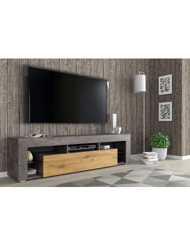 Mobile TV KAYA 160 sospeso o a terra colore calcestruzzo scuro / rovere Artisan