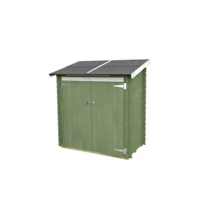 CASETTA DI LEGNO ADDOSSATA AMBROGIO BH16 dim. 155x85 cm PORTA DOPPIA CIECA COLOR VERDE SALVIA