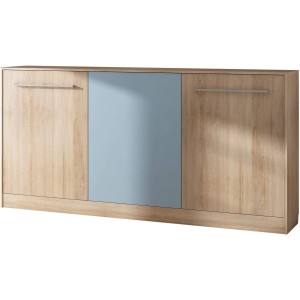 Mobile con Letto Pieghevole Integrato Roger cm 212x40x113h rovere blu