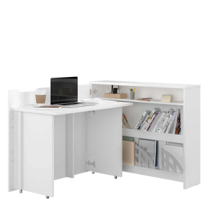 Lenart scrivania richiudibile Off. Concept  cm115x27-136x93H sinistro Bianco opaco