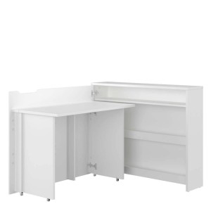 Lenart scrivania richiudibile Off. Concept  cm115x27-136x93H sinistro Bianco opaco