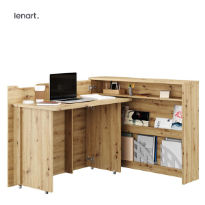 Lenart scrivania richiudibile Off. Concept  cm115x27-136x93H sinistro Rovere