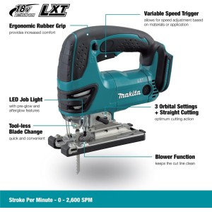Makita Seghetto Alternativo DJV180Z a batteria 18V + 3 lame incluse