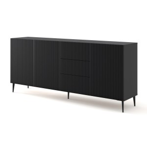 BIM FORNITURE mobile tv soggiorno RAVENNA cm 200x42x87H Nero opaco