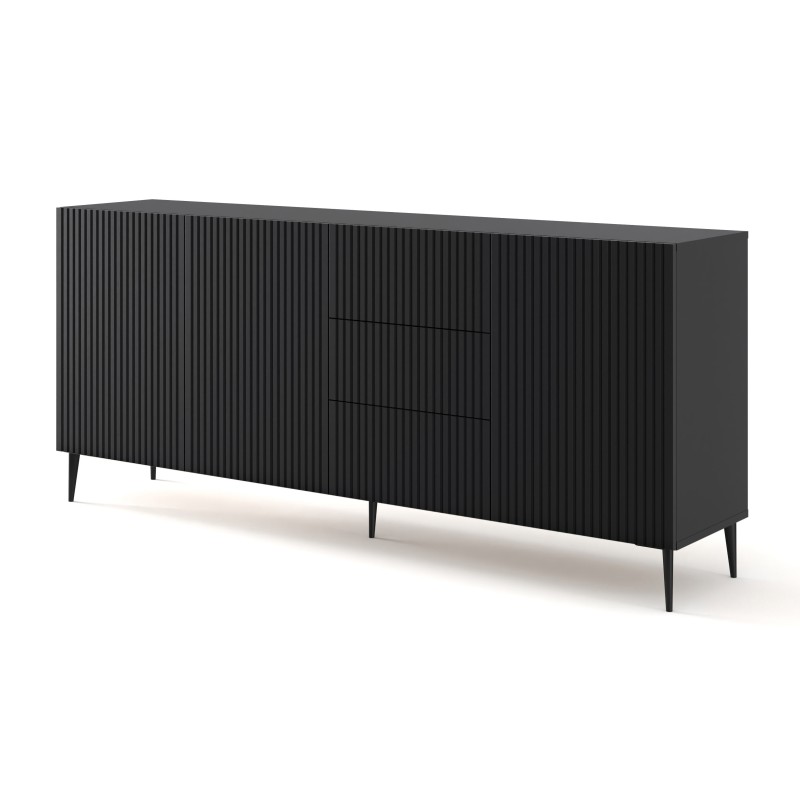 BIM FORNITURE mobile tv soggiorno RAVENNA cm 200x42x87H Nero opaco BIM FORNITURE mobile tv soggiorno RAVENNA cm 200x42x87H Nero opaco