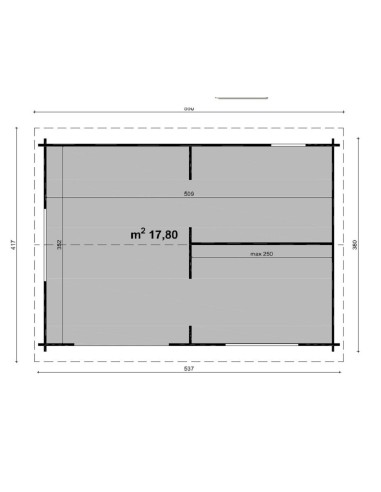 Casetta in legno BEATRICE cm. 537X380 senza pavimento