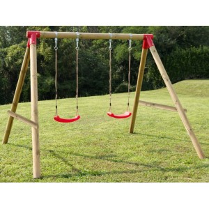 Altalena Doppia Pali Tondi gioco bambini
