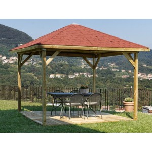 Gazebo Etna 345X345 Legno di Pino Massello impregnato in autoclave
