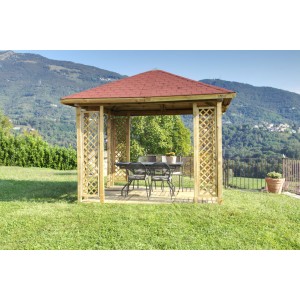 Gazebo Stromboli 345X345 Legno di Pino Massello impregnato in autoclave