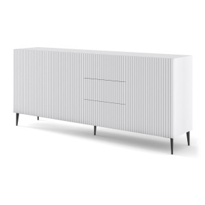 BIM FORNITURE mobile tv soggiorno RAVENNA cm 200x42x87H Bianco opaco piedi neri