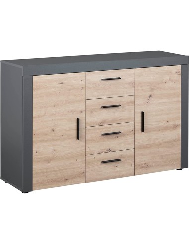 CREDENZA COMO' MADIA CORBETO CASA UFFICIO ROVERE ANTRACITE 134x86 x40CM