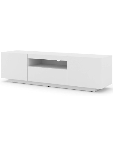 MOBILE TV PIANO TV SOSPESO O A TERRA BIANCO OPACO (NO LED) 150x37x42cm AURA