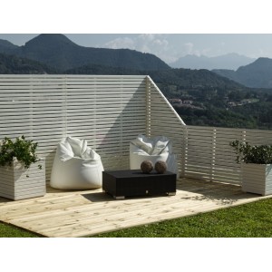 Pilastro per Frangivista DELUX e Recinzione Selenia Pino Laccato Colore Bianco cm. 9x9x180h
