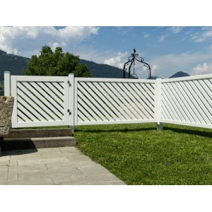 Pannello Recinzione Selenia Pino Laccato Colore Bianco cm.180x90h