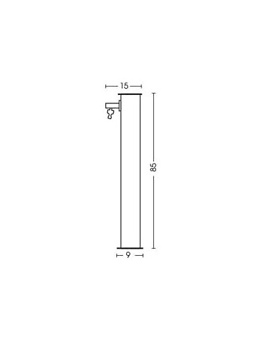 Fontana H82 Cm color antracite completa di impianto e doppio rubinetto con portatubo Made in Italy